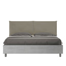 Letto Matrimoniale Struttura Cemento con Cuscini in Similpelle Egos Appia Cappuccino Varie Misure