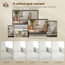Poltrona da Salotto Imbottita 73x80x80 cm con Cuscino Lombare in Tessuto Effetto Lino Bianco      