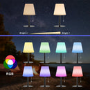 Lampada da Tavolo Ø16,5x30 cm con Luce RGB Senza Fili Ricaricabile Portatile per Interni ed Esterni Bianco e Nero