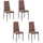 Lot de 4 Chaises 41x50x97 cm en Tissu Kaki