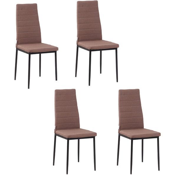Lot de 4 Chaises 41x50x97 cm en Tissu Kaki prezzo