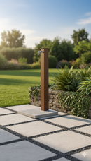 Fontana da Giardino con Rubinetto e Base in Cemento Belfer 42/QBM Ruggine