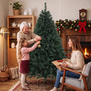 Albero di Natale Artificiale Ø110x180 cm con 820 Rami Ignifughi e Base in Acciaio Verde      