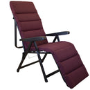 Sedia Sdraio Pieghevole da Giardino Reclinabile 6 Posizioni con Cuscino Bordeaux