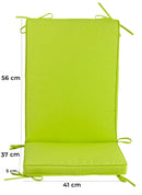 Cuscino con Schienale per Sedie da Giardino 93x41cm Bauer Box Verde Mela