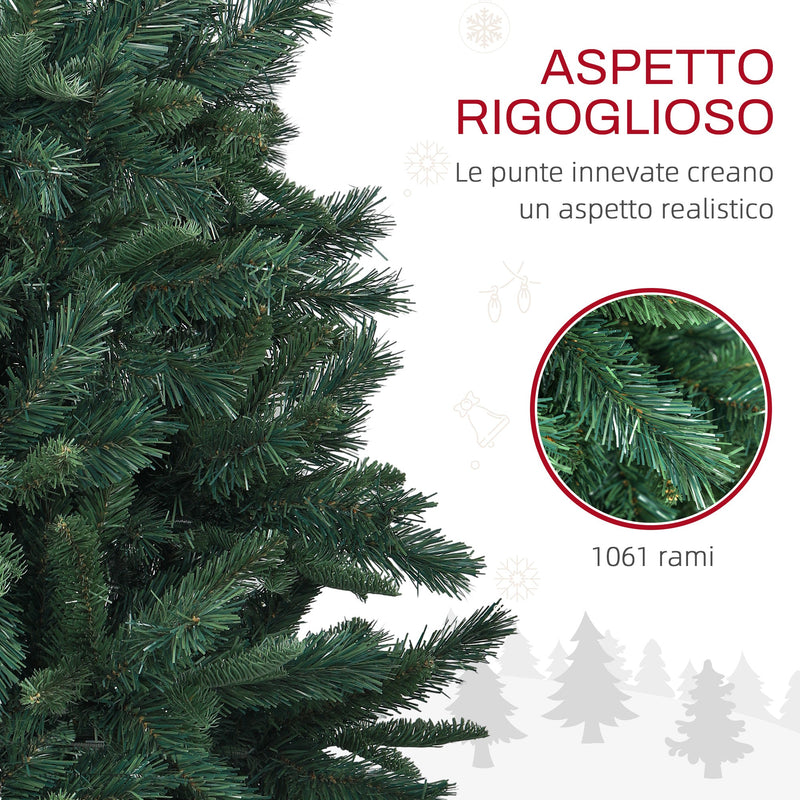 Albero di Natale Artificiale 180 cm 1061 Rami Realistico Verde 