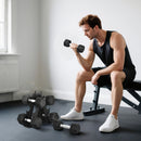 Set di Manubri Palestra 2x4kg 2x6kg 2x8kg con Supporto in Metallo con Impugnatura Antiscivolo Nero      