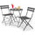 Set 3 Pezzi Giardino Tavolo 2 Sedie Bistrot Pieghevole Modello Parigi Antracite