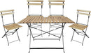 Set Tavolo e 4 Sedie Pieghevoli Coco Double in Legno e Metallo Nero  