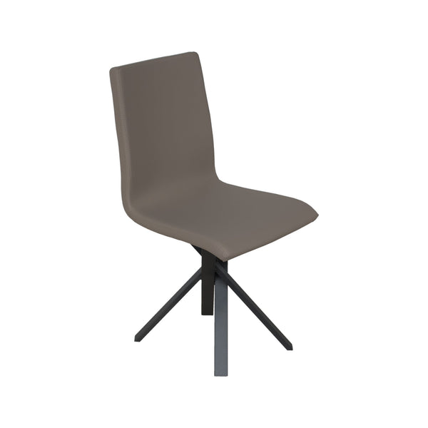 Chaise 40/44x42x86 cm Aury Anthracite pieds simili cuir Tourterelle sconto