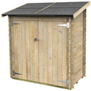 Casetta Box da Giardino per Attrezzi 155x85 cm con Porta Doppia Cieca in Legno Naturale
