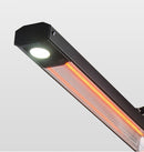 Stufa Elettrica ad infrarossi da Esterno 50x25x200 cm in Fibra di Carbonio con Luce Led Skyline Grigio Tortora