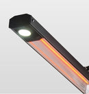 Stufa Elettrica ad infrarossi da Esterno 50x25x200 cm in Fibra di Carbonio con Luce Led Skyline Grigio Tortora