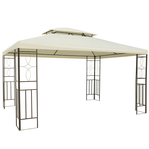 sconto Gazebo da Giardino 300x400x270 cm Struttura in Metallo Telo Impermeabile Color Crema