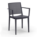 Set 4 Sedie Impilabili 81x57x56 cm con Braccioli in Polipropilene e Fibra di Vetro Porto Antracite