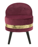 Sedia Mini Paris Bordeaux Ø45x62 cm Legno Spugna e Velluto Sintetico Bordeaux e Nero e Oro