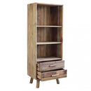 Libreria Justin 60x40x160 h cm in Pino riciclato Marrone