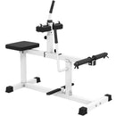 Macchina Fitness per Estensioni Seduta Regolabile per Allenamento Gambe Vita e Braccia Struttura in Acciaio Bianco      