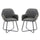 Lot de 2 Chaises Rembourrées 60x56,5x85 cm en Simili Cuir Gris