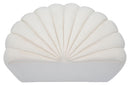 Puff Shell Crema 80x54x42 cm in Legno Spugna e Poliestere Crema