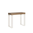 Consolle Allungabile 90-300x40x77 cm Tecno Quercia Natura telaio Bianco
