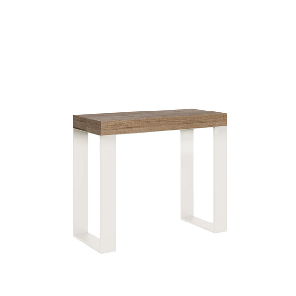 Consolle Allungabile 90-196x40x77 cm Tecno Small Quercia Natura telaio Bianco acquista