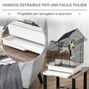 Gabbia per Uccelli 39x34x47 cm in Metallo Bianca