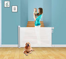 Cancelletto Bambini Barriera di Protezione Riavvolgibile 130x8x88 cm Fadi Luxe Bianco