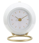 Orologio da Tavolo Ball Bianco 16x13x19 cm in Ferro e Plastica
