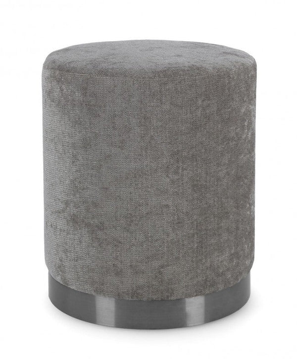 Pouf Ø 35x42 cm Ernestine in Tessuto Grigio online