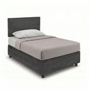Letto 1 Piazza e Mezza Contenitore Imbottito Microfibra Grigio Boxmax Testata Flat Varie Misure