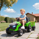Trattore Elettrico per Bambini 12V con Rimorchio Staccabile 139x58x55 cm e Telecomando Verde  