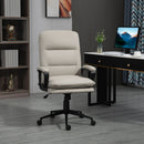 Sedia Poltrona Direzionale da Ufficio 64x69x108-118 cm in Similpelle Grigio Chiaro