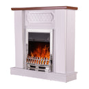 Camino Elettrico da Pavimento 101x100x30 cm Effetto Fiamma 2000W Asoli & Galileo silver Bianco/noce