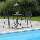 Tavolo da Giardino Rotondo in Acciaio Ivrea Noce