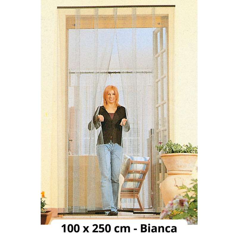 Zanzariera a Lamelle per Porte e Finestre in Fiberglass 100X250 Cm Bianca