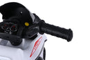 Moto Elettrica per Bambini 6V 3 Ruote con Suoni e Luci Bianco