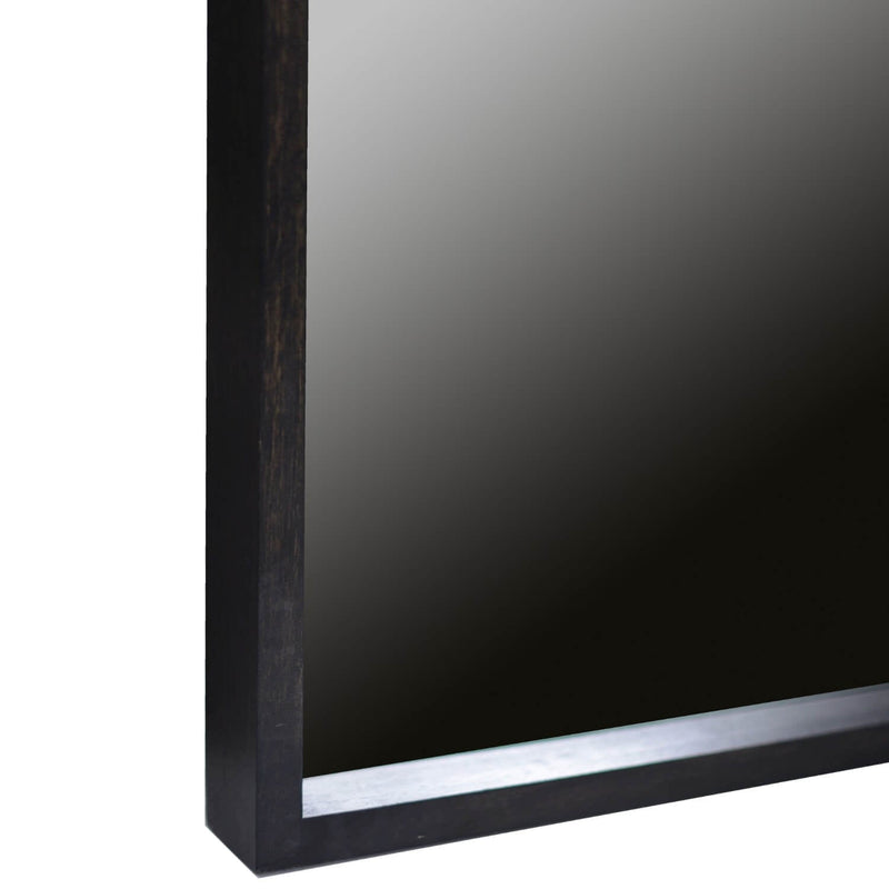 Specchio da Terra in Legno 40H170cm Marrone e Nero