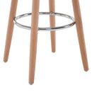Sgabello da Bar con Poggiapiedi Argento e Legno 38x38x80 cm 