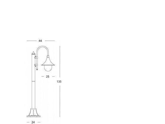 Lampada Palo da Giardino E27 60W in Alluminio Sovil Ruggine