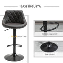 Set 2 Sgabelli da Bar 46,5x48x84,5-106,5 cm in Similpelle Marrone