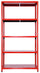 Étagère en métal 5 étagères 100x40x187 cm Ettore Rosso