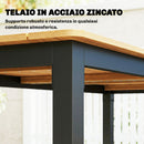 Tavolo da Giardino Rettangolare 180x86x74 cm per 6-8 Persone in Legno di Larice      