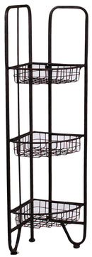 Scaffale per Piante Angolare in Metallo 3 Ripiani Marrone