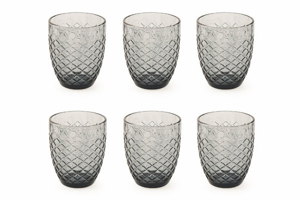 acquista Set de 6 verres Ø8,5x10 cm en verre VdE Tivoli 1996 Carré Gris