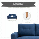 Divano 2 Posti 145x76x88 cm in Tessuto Trapuntato Blu