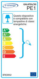 Plafoniera 1xE27 Ganci Filo Acciaio Vetro Lastra Bianco E-Energy Galatea