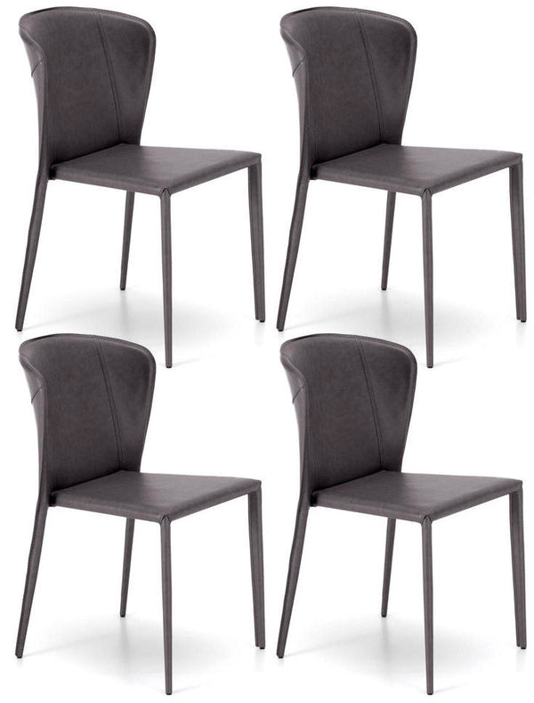 Set 4 Sedie 49x56xH82 cm in Similcuoio Break Grigio Scuro acquista