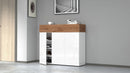 Scarpiera 3 Ante e 1 Ripiano a Ribalta 114x35x100 cm Savona 3A 1R Bianco Opaco/Rovere Wotan  
