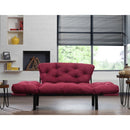 Divano letto Nitta bordeaux 190x70 cm braccioli reclinabili